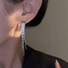 Silver Tassel Long Drop Earrings: Luxurious, Exquisite Design with a Touch of Elegance.