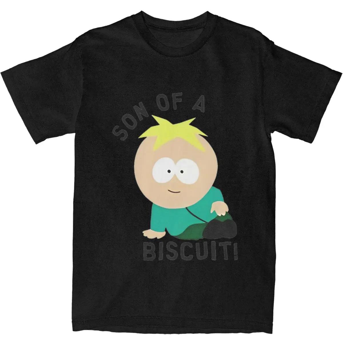 

Miniso Butters Stotch Cotton T Shirts Souths Cartoon Parks Hip Hop Tee Shirt for Mens Summer Y2K Retro Casual Short Sleeve Tops S