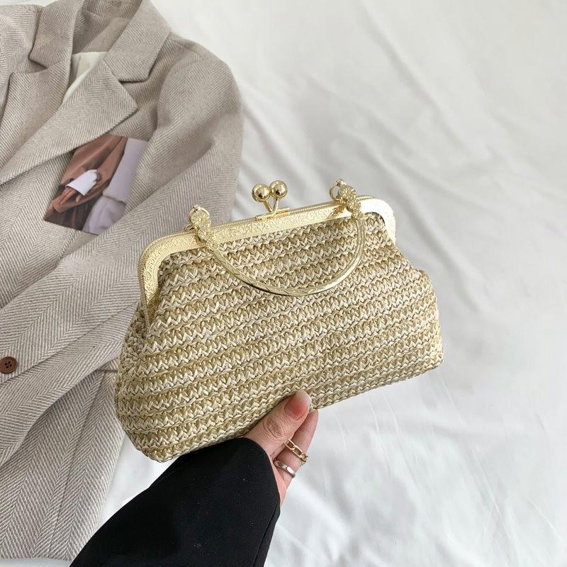 Stylish Soft Pu Lined Woven Handbag For Women Ideal For Everyday Use And Fashion хаки