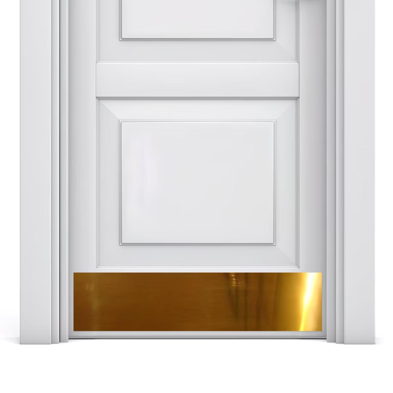

1PC 86cm Self Adhesive Mirror Stainless Door Kick Plate for Bottom of Door, Rust & Scratch Resistant for 36 Interior and Ext 15x86cm золотой