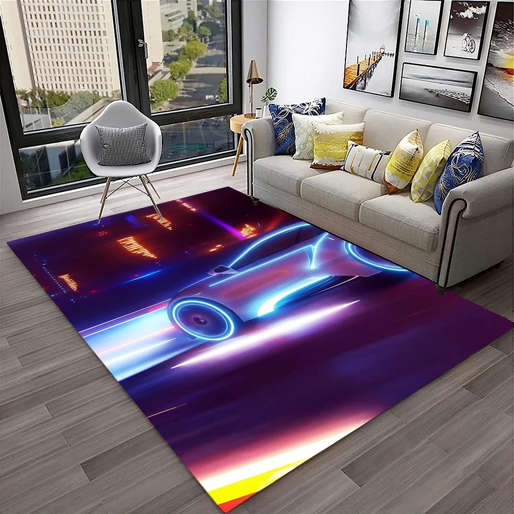 Racing Car Sports Car Carpet Rug for Home Living Room Bedroom Playroom Sofa Doormat Decor,Kids Game Area Rug Non Slip Floor Mat