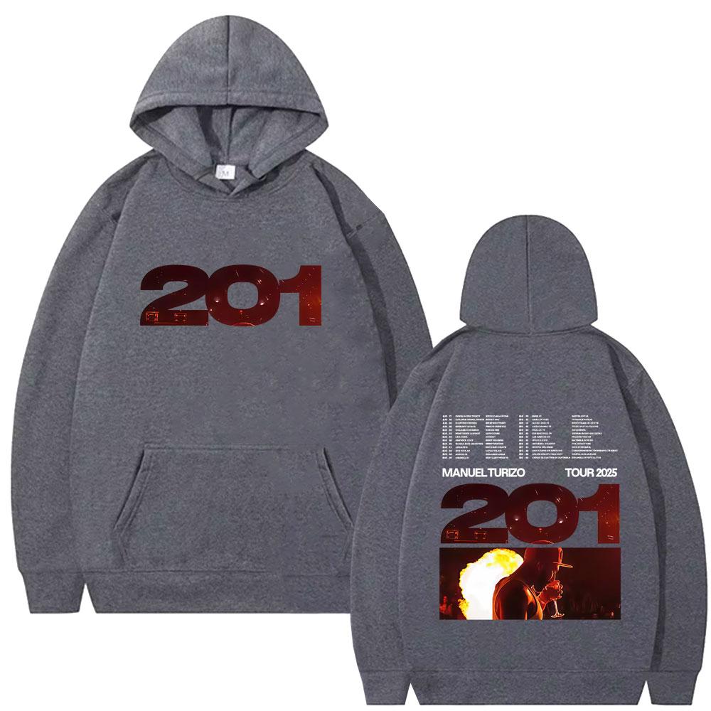 Manuel Turizo Album 201 Tour Hoodie Men Hip Hop Fashion Oversized Pullover Hoodies Men's Casual Cotton Vintage Sweatshirt