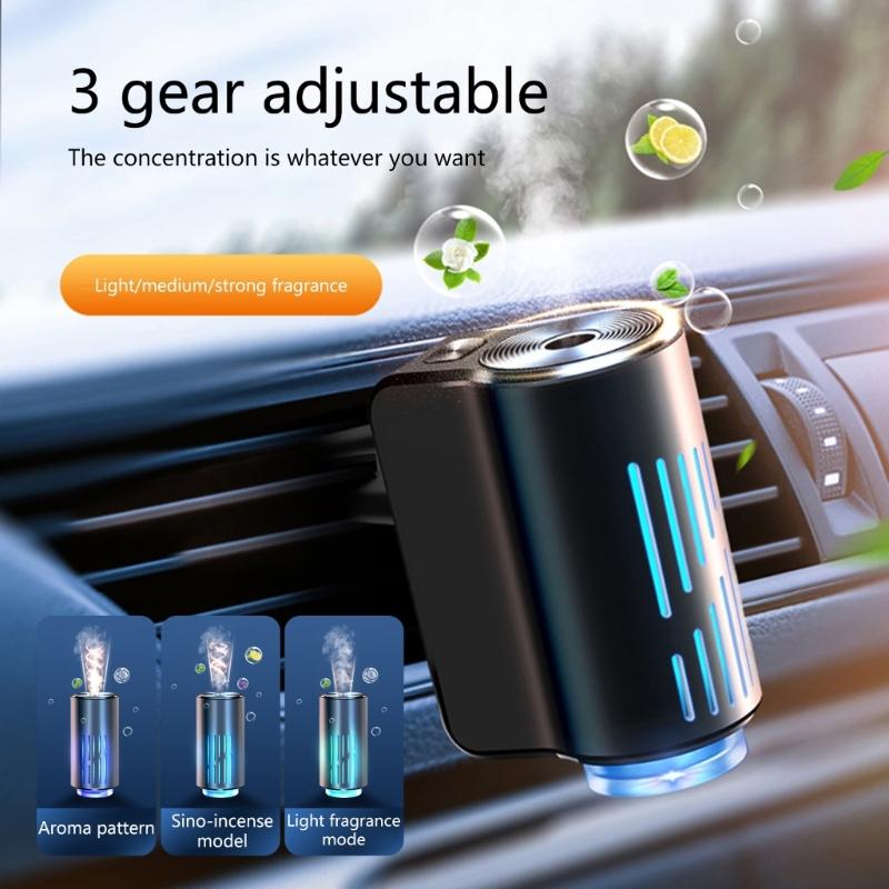 Car Air Freshener Diffuser with 3 Adjustment Light Effect Intelligent Air Freshener Rechargeable Aromatizante Para Carro
