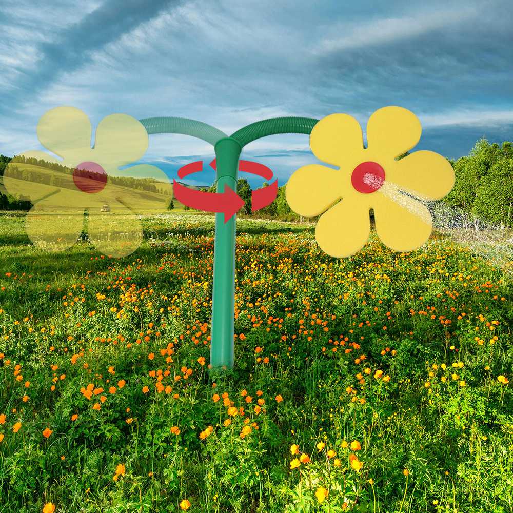 720° rotierender Crazy Spin Sprinkler Lustiges Wassersprühspielzeug Tanzende Gänseblümchen Sprinkler Bauernhof