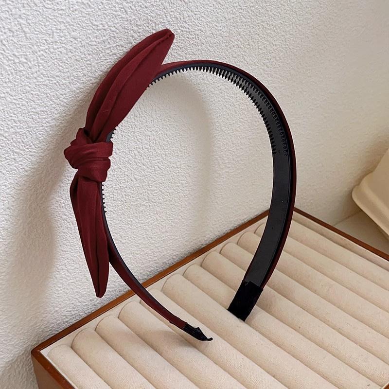 Ins Women's And Girls Side Satin Bow Knot Headband Non Slip Toothed Plastic Hoop Fashion Female Party Shopping Hair Accessory