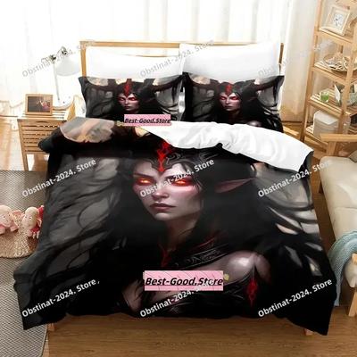 Personality Demoness Bedding Set Single Twin Full Queen King Size Bed Set Adult Kid Bedroom Duvetcover Sets Anime Bed Sheet Set