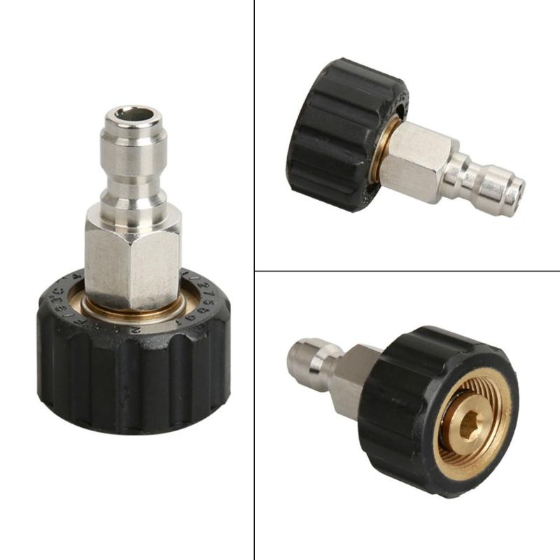 Stainless Steel M22 to 1/4Inch Quick Connection Adapter Converter for Pressure Washer Hose Efficient and Rustresistant