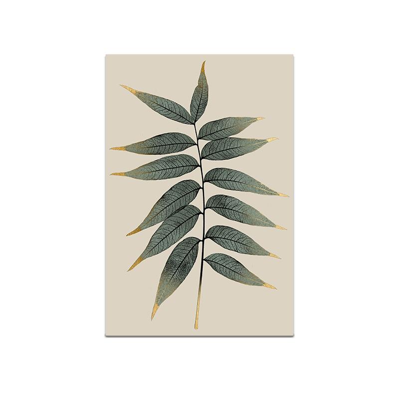 Abstract White Flower Canvas Painting Poster Green Leaves Wall Art Print Decorative Picture Modern Living Room Home Decor Unframed
