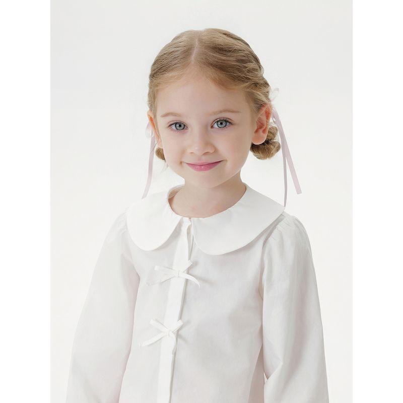Mark Jenny Girls' Cute Bow Doll Collar Shirt Baby Shirt 2026 Spring New Style 551658