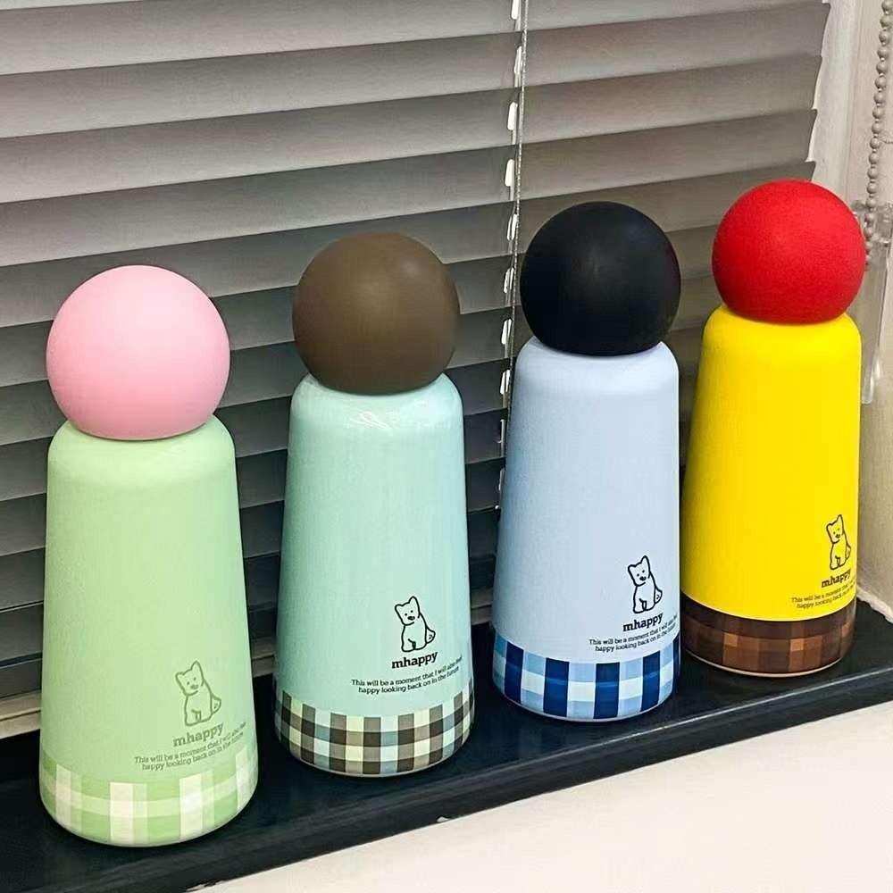 

Solid Color Insulated Cup Round-shapes Lid Vacuum Water Bottle New Coffee Cup Gifts бежевий