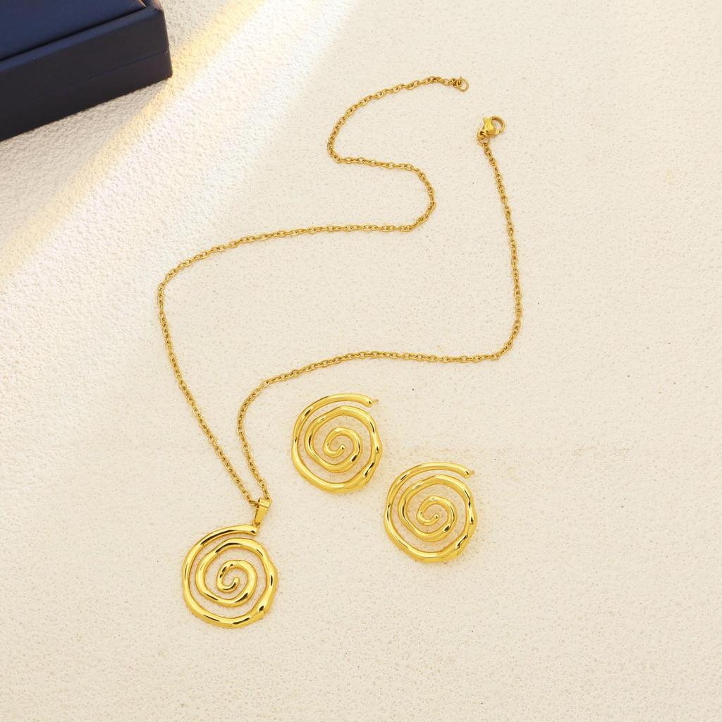 Luxury Geometric Leaf & Flower Earrings Necklace Set