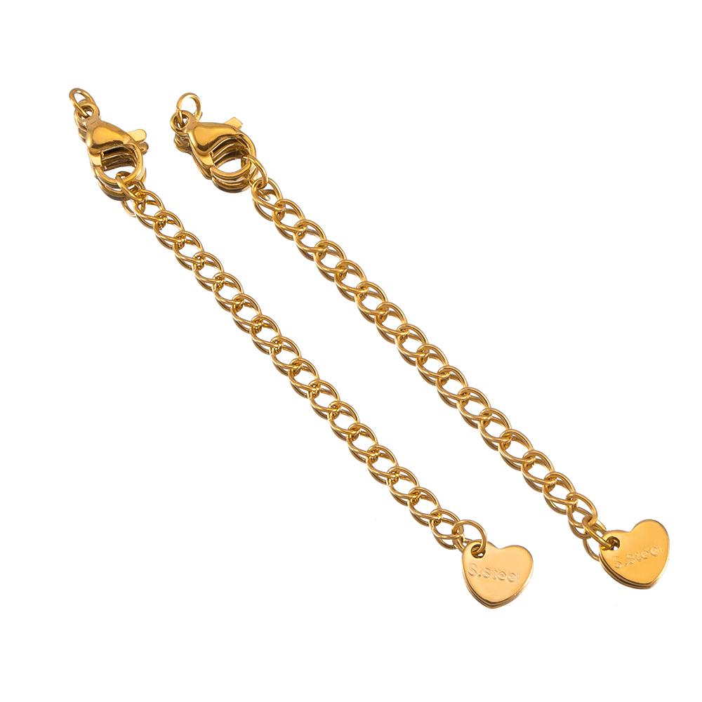 5pcs Stainless Steel Extension Golden Tail Chain Lobster Clasp Connector Extended Chain for Bracelet Necklace DIY Jewelry Making