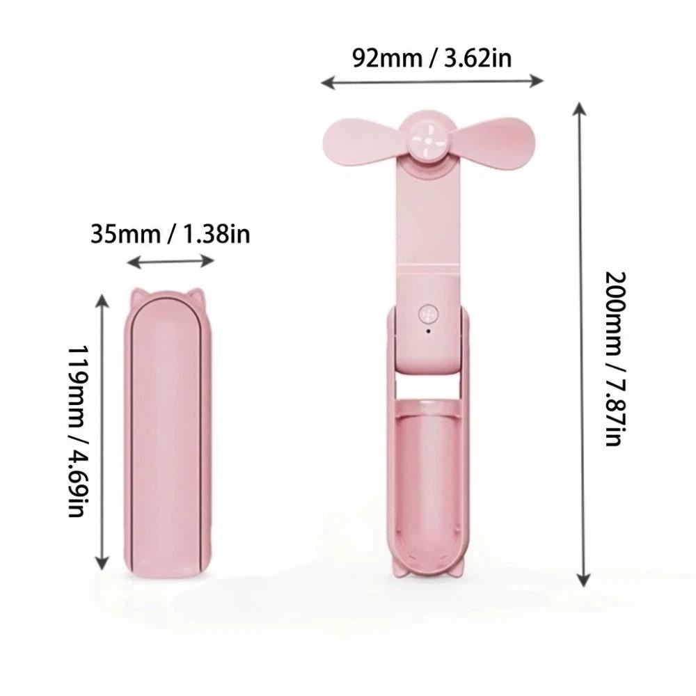 USB Rechargeable Handheld Mini Fan 3 Gears Pocket Silent Fan Folding Flashlight Fan  Summer Outdoor