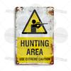 DORA Tin Sign Hunting Fishing Warning Metal Sign Shooting Range Caution Plaque No Duck Shooting Private Property Animal Wildlife Protection