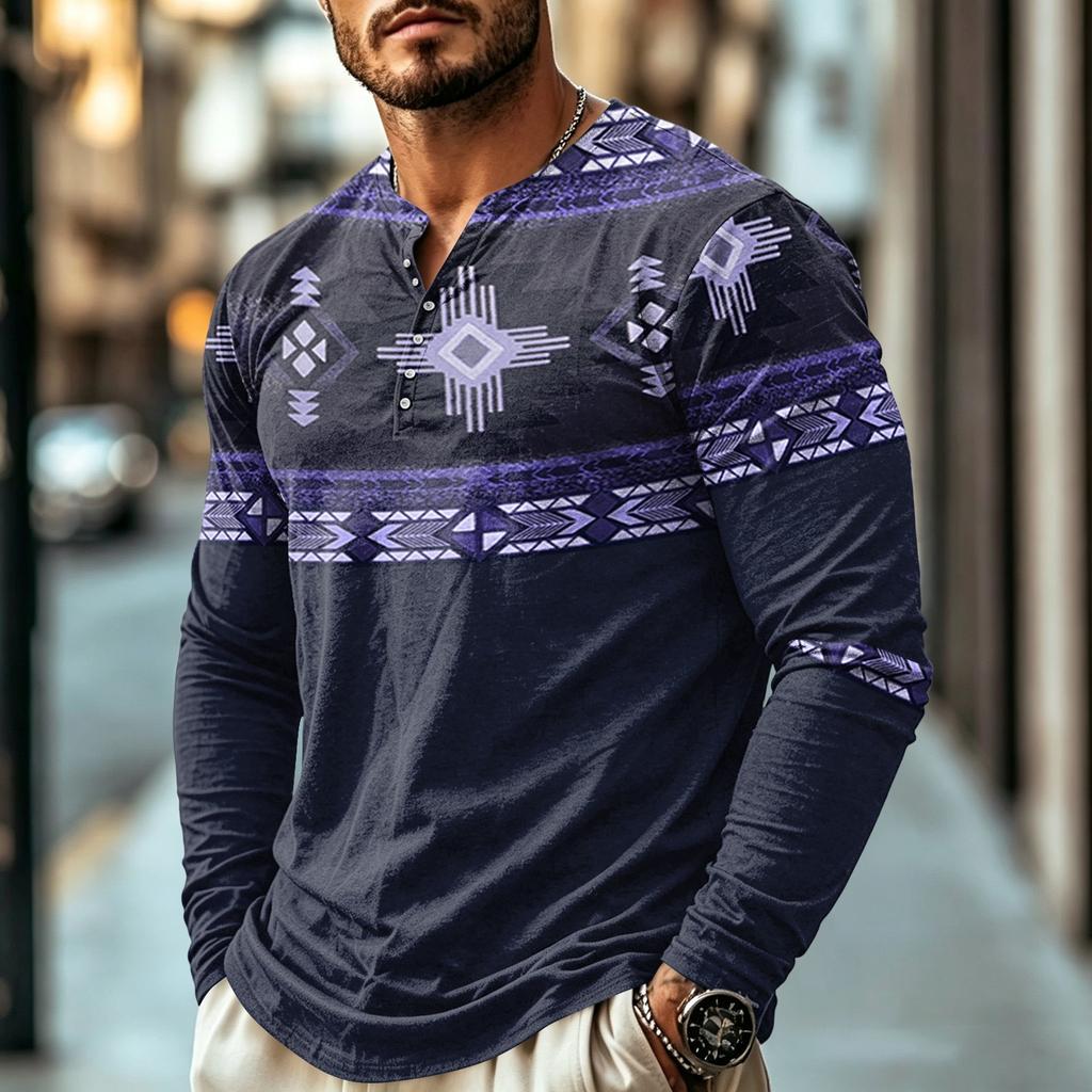 Men's Casual Bohemian Vintage Long Sleeve Shirt