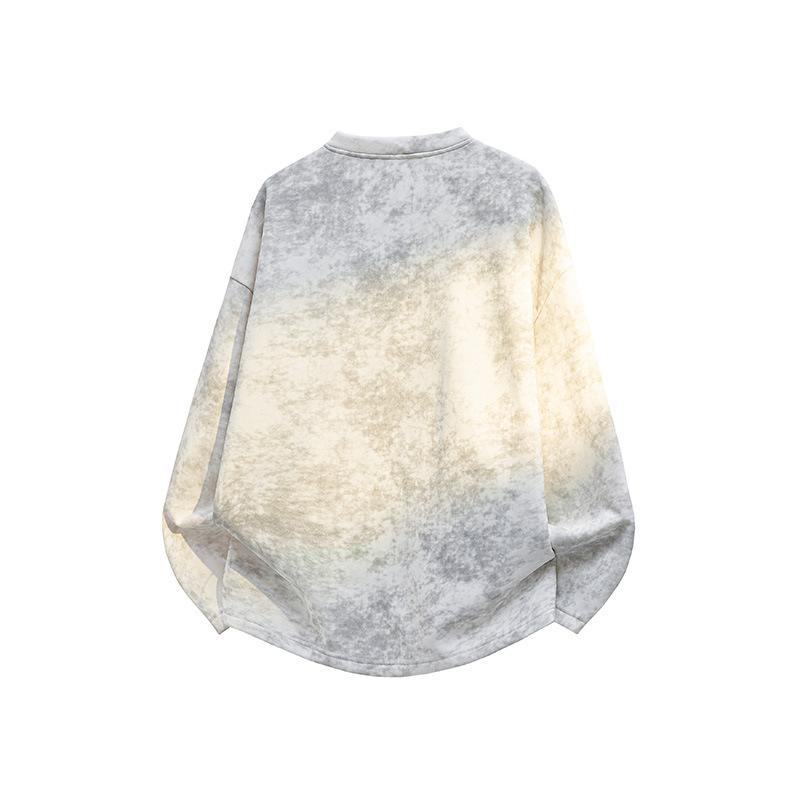 Autumn And Winter Men'S Tie-Dye Rivet Half-Zipper Sweater Men'S Casual Loose Sweater Men