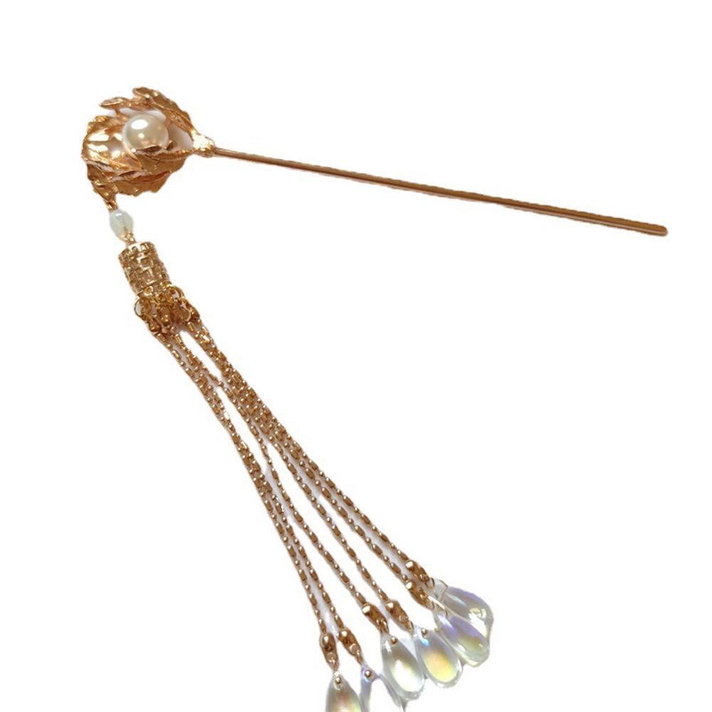 Ornaments Crystal Butterfly Bridal Chinese Tassel Plate Hair Fork Flower Hair Sticks Tassel Hairpin