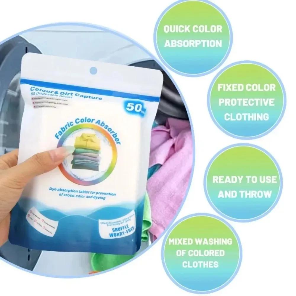 Color Catcher Laundry Sheets Non-Woven Fabric Anti-Staining Dyeing Proof Tablet for Washing Machine Color Absorption