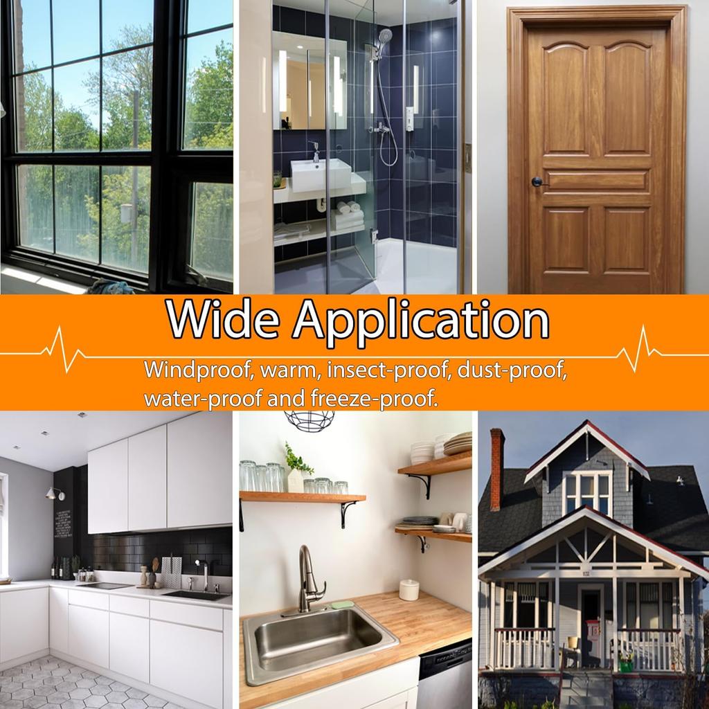 Window Insulation for Winter Weather Sealing Tape Residue Free Clear Window Draft Isolation Sealing Film Tape for Doors Windows