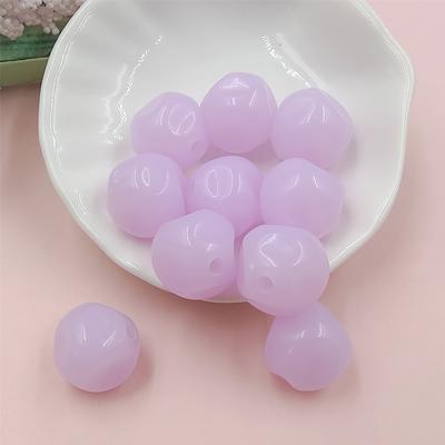 Çokyüzlü Takı Aksesuarları Sedefli Akrilik Boncuk Malzemeleri Macarone Renk Delikli DIY dağınık boncuklar El Sanatları Moda Taklit Yeşim