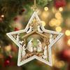 Christmas Tree Acrylic Ornament 2D Flat Hangable Winter Holiday Christmas Acrylic Nativity Ornament For Mantel Windowsill Door