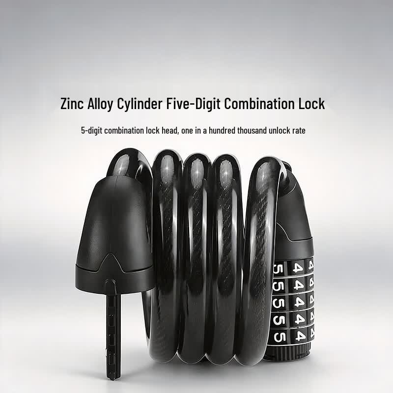 Bicycle & Electric Bike 5-Digit Password Steel Cable Lock