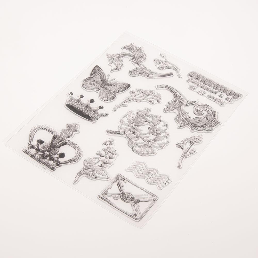 Flower Transparent Silicone Clear Stamps for Seal DIY Scrapbooking Photo Album Decor Poker Tulip Butterfly