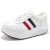 Women's Loafers Sneakers Height Increase White Leather Platform Casual Thick Sole Elevator Shake Shoes
