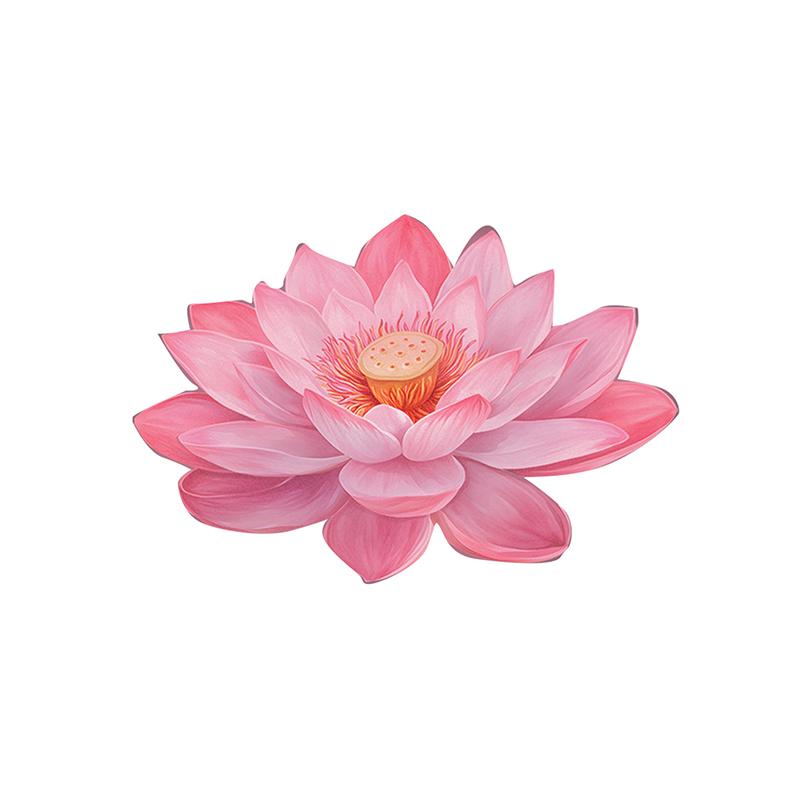 Pink Glowing Lotus Toilet Decal – Self-Adhesive Luminous Flower Sticker for Bathroom Toilet Seat Decor розовый