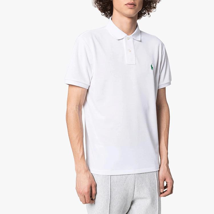 Polo Ralph Lauren Logo Embroidered Short Sleeve Polo Shirt Men Tops White 710751221-002