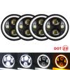 New 4pcs 5.75" Inch LED Round Headlight Upgrade HI/LO Beam for Peterbilt 349 359 for Yamaha Grizzly Twizy Datsun 620 Jaguar