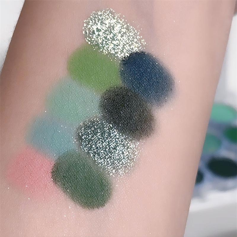 9 Farben Lidschatten-Palette, matter Lidschatten, glänzender lila Lidschatten, hochpigmentierter Glitzerpuder, Kosmetik für Frauen, Augen-Make-up