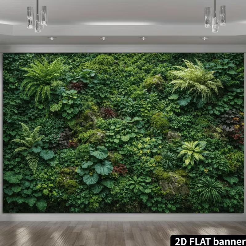 2D Tropical Plant Wall Backdrop for Greenery, Bohemian & Urban Jungle Photography