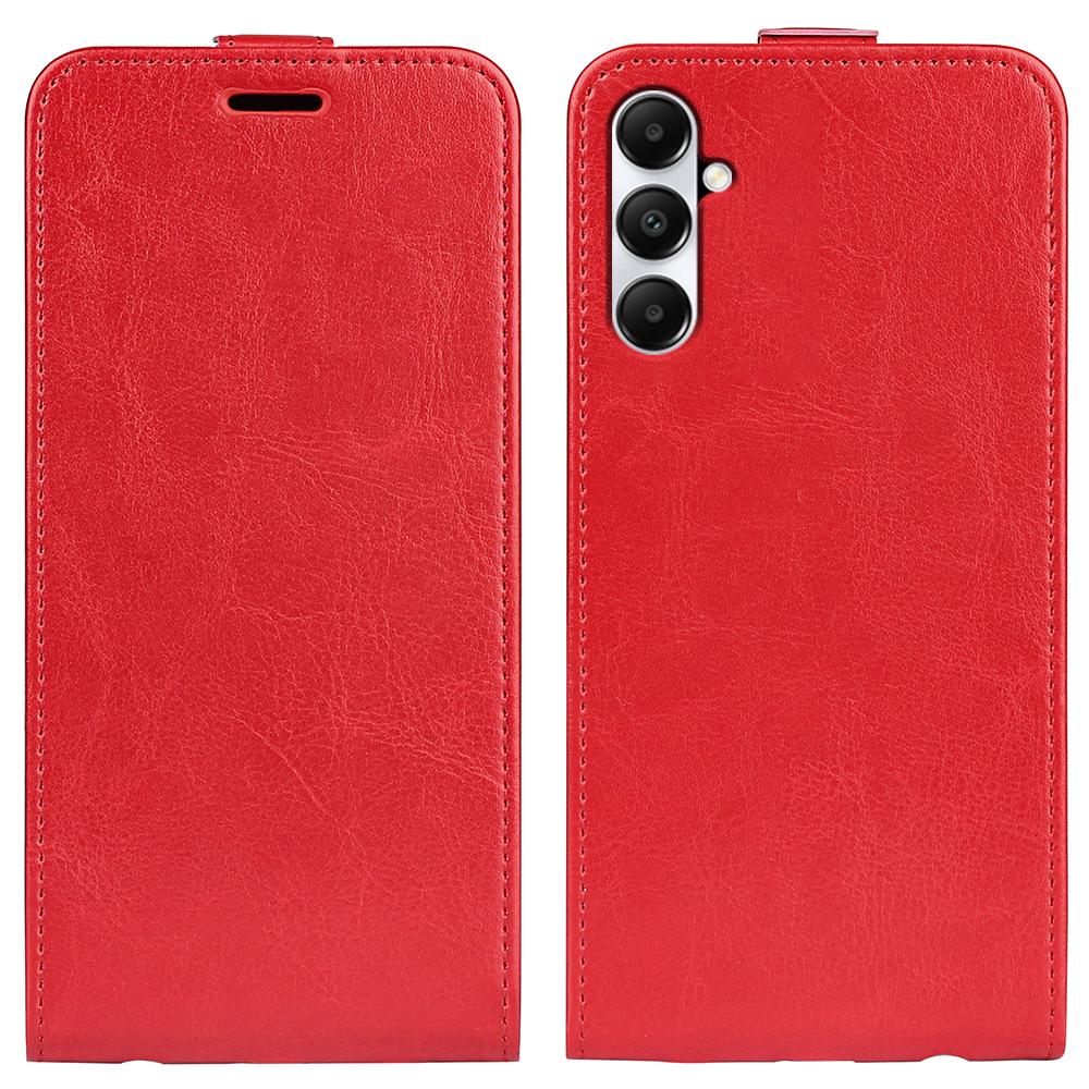 

For Samsung Galaxy A05s 4G Case Card Slot Crazy Horse Texture Leather Phone Cover Red