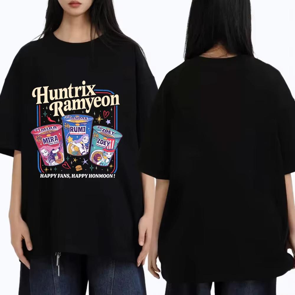 Hot Sale Kpop Demon Hunters Rumi Mira Zoey Funny Meme Cotton T-shirts Men's Women Cartoon Fashion Trend Streetwear Gift for Fans