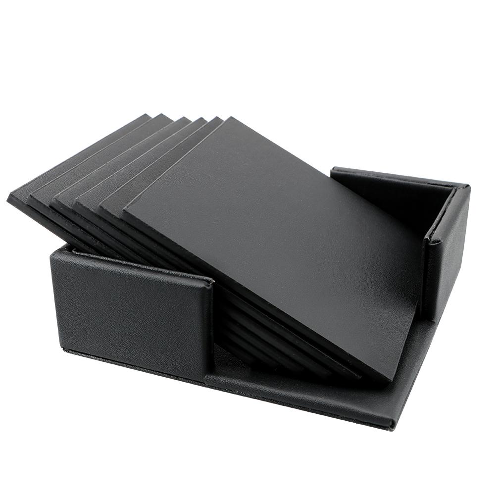 6PCS Creative Marble Coaster Drink Coffee Cup Mat Tea Pad Placemats Anti-Slip Heat Insulated Table Placemats PU Leather Kitchen Tableware
