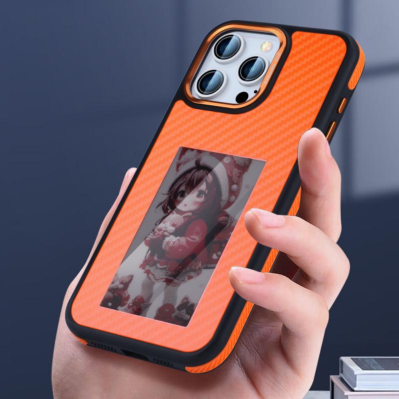 Gold Shield Two-color Carbon Fiber Ink Screen Case for iPhone16 pro/iPhone16 Pro Max, Fully Wrapped, Fully Covered, Anti-drop and Anti-scratch