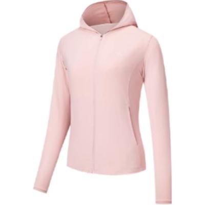 Training Series Sports Casual Simple Solid Color Hooded UV Protection Sunscreen Women Outerwear Mousse-Pink 962527705-5