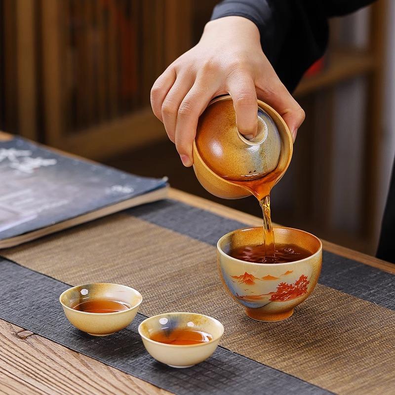 Retro Wood Fired Teacups Creative Handmade Ceramic Mug Chinese Kung Fu Gongfu Tasting Master Cup Tea Ceremony Teaware Drinkware