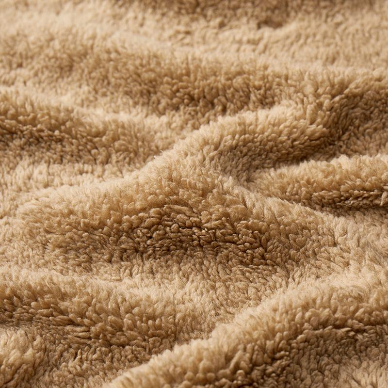 Autumn and Winter Solid Color Thick Warm Lamb Wool Jacket for Men's Casual Loose Sports Windproof Plus Size Jacket