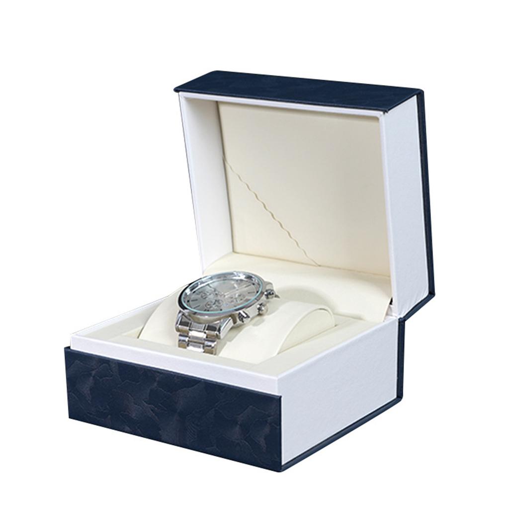 New PU Leather Threaded Square Watch Box Single Watch Case Portable Travel Watch Storage Box Scratch-Resistant Gift Watch Box
