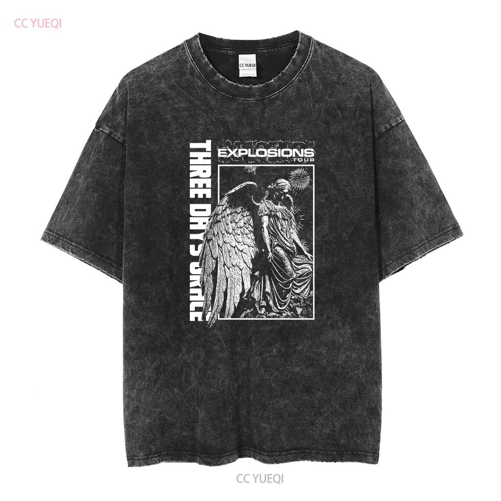 Three Days Grace Explosions Tour Band T Shirt Cotton Full Size PR255 Long or Short Sleeves Vintage Washed Streetwear Unisex
