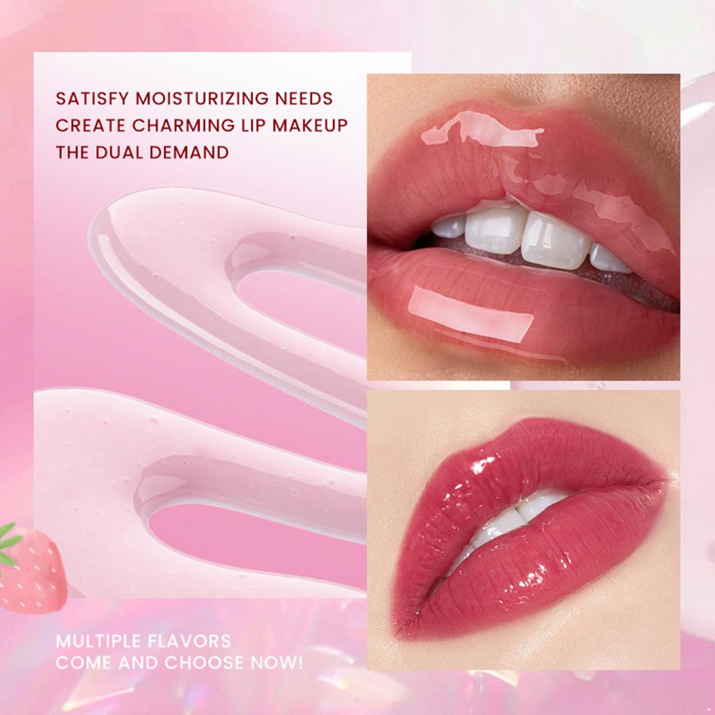 Portable Dual-Shade Lip Gloss Oil – High-Nourish Plumping Effect, Fruit Aroma, Mini Size with Glossy Finish