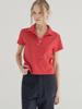 SORRY, TOO MUCH LOVE Clean Mood Pique Polo Top_Red