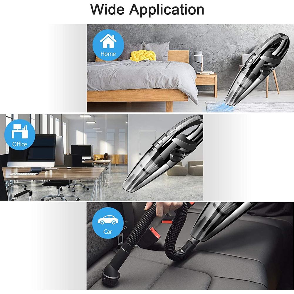 Car Vacuum Cleaner 120W Portable Vacuum Cleaner 3200Pa Wireless Dust Catcher USB Rechargeable Strong Suction for Car Home Office