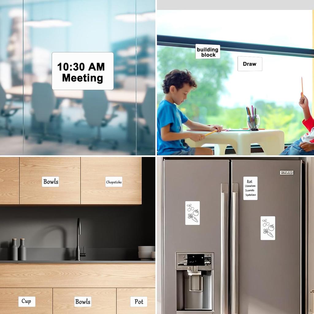 12 Pack Dry Erase Sticky Notes 3x5 inch Reble Whiteboard Stickers Mini Dry Erase Sticky Notes Removable Sticky Labels with Wipe Cloth for Labels,