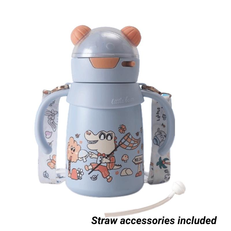 

Детская мультяшная 400 мл термокружка из нержавеющей стали 316, портальная кружка-поильник для детей синий