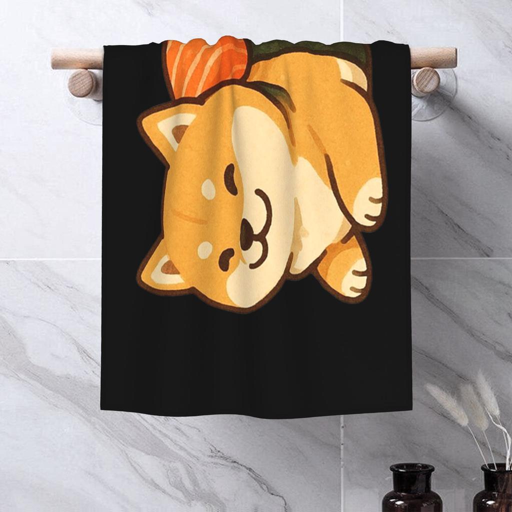 Sushi Cute Shiba Inu Dog Soft Face Towel Quick Dry Pool Bath Cotton Towels Absorbent Quick