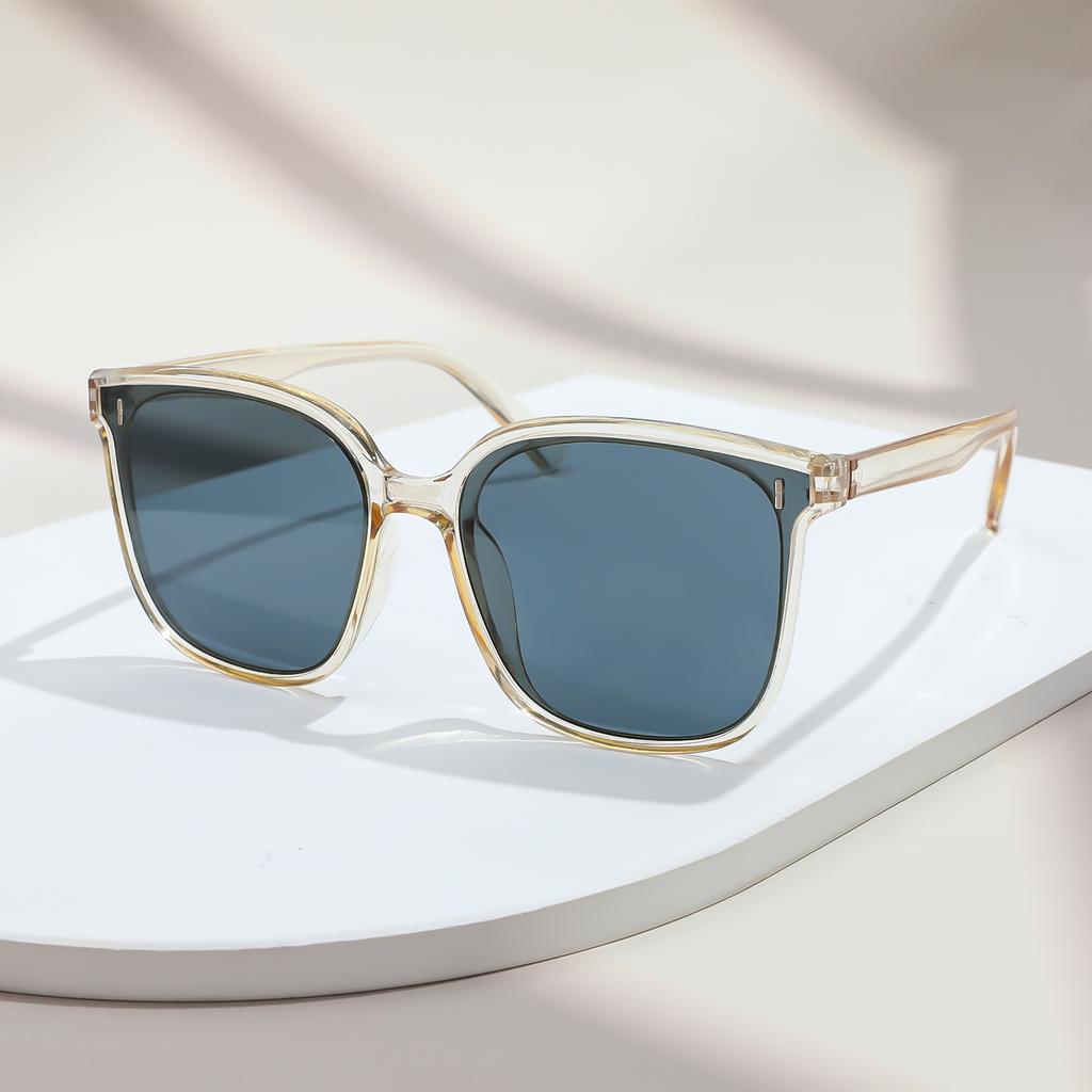 Koreanischer Stil Mode Großer Rahmen Quadratisch UV-Schutz Sonnenbrille für Damen Glas Persönlichkeit Sonnenbrille Unisex