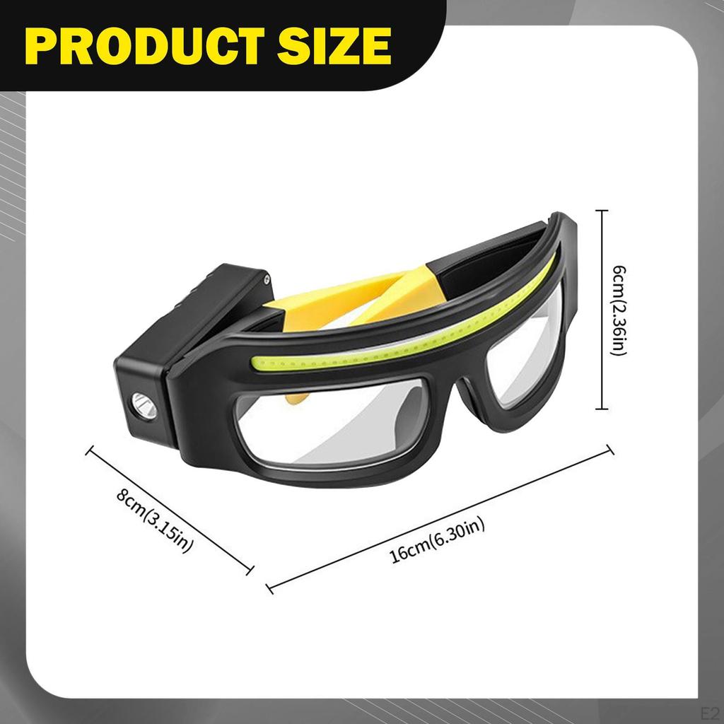 Headlamp LED Glasses Head Lamp Compact 5 Modes for Adults Headlight Light up Camping